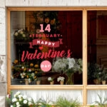 Αυτοκoλλητο Βιτρίνας HAPPY VALENTINES DAY 14 FEB