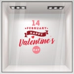 Αυτοκoλλητο Βιτρίνας HAPPY VALENTINES DAY 14 FEB