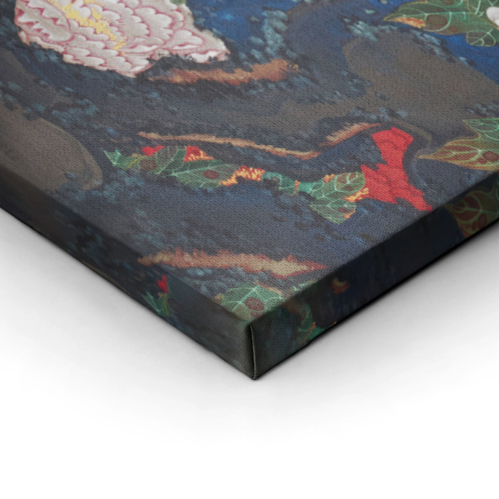 Πινακας σε καμβά JAKUCHU ITO - A PEACOCK PINE AND PEONY