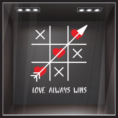 Αυτοκoλλητο Βιτρίνας LOVE ALWAYS WINS