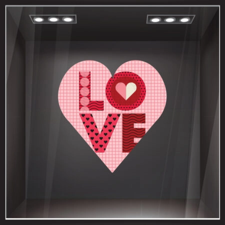 Αυτοκoλλητο Βιτρίνας LOVE HEART SHAPE