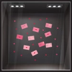 Αυτοκoλλητο Βιτρίνας LOVE LETTERS AND HEARTS