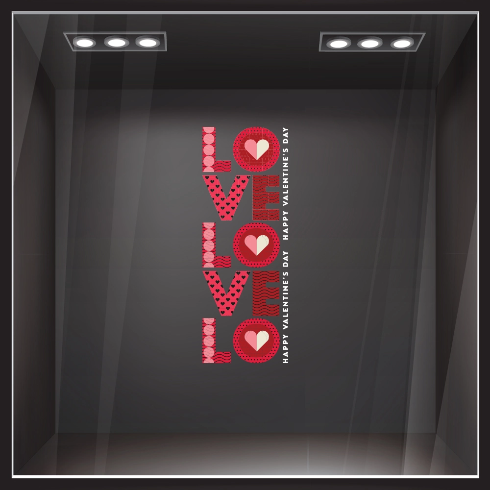 Αυτοκoλλητο Βιτρίνας LOVE PATTERN