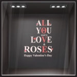 Αυτοκoλλητο Βιτρίνας LOVE AND ROSES