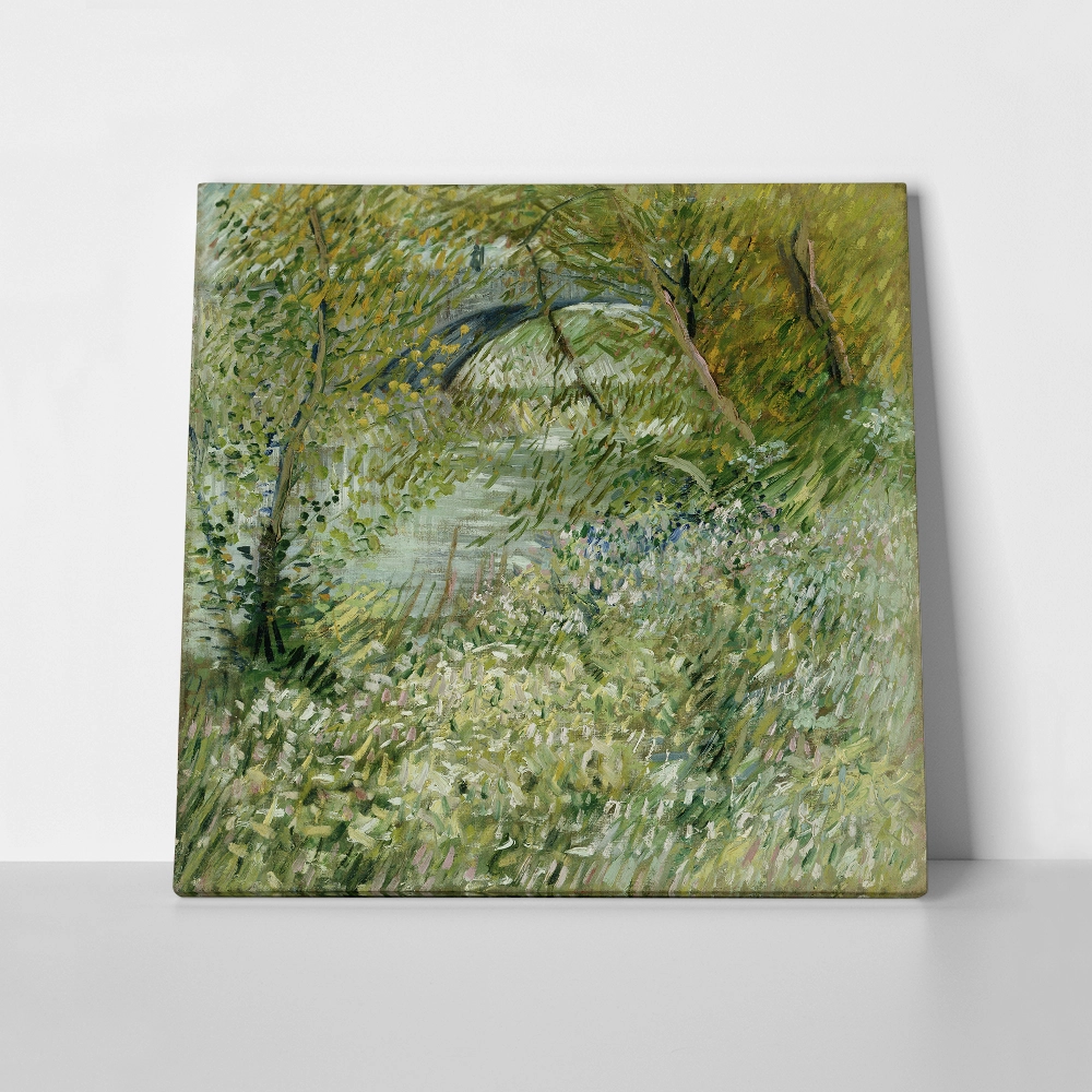 Πίνακας Τετράγωνος VAN GOGH - RIVER BANK IN SPRINGTIME