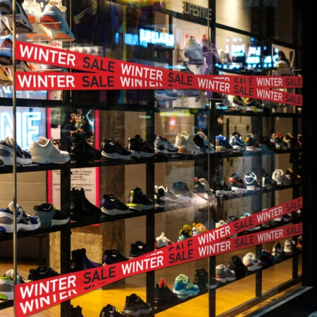 Αυτοκολλητο Εκπτωσεων WINTER SALE RIBBON - Αυτοκόλλητα εκπτώσεων Sticky 3