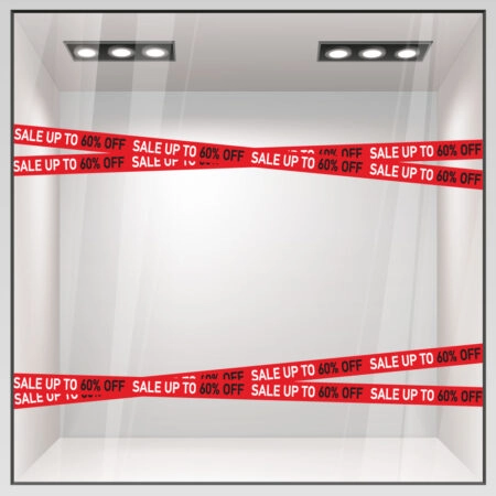 Αυτοκολλητο Εκπτωσεων WINTER SALE RIBBON UP TO - Αυτοκόλλητα εκπτώσεων Sticky 2