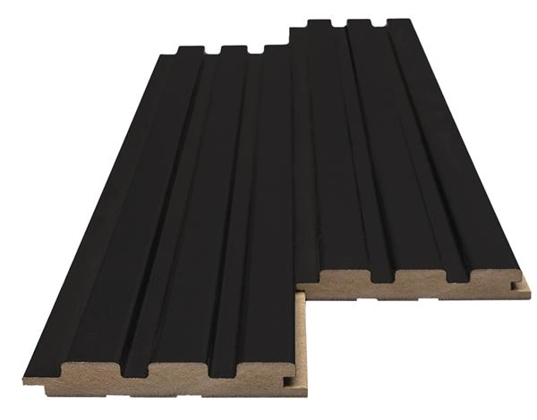 Διακοσμητικό MDF panel τοίχου με 3D πηχακια BLACK 505090 BEAT ST πλατος 11.9cm x υψος 2.75m