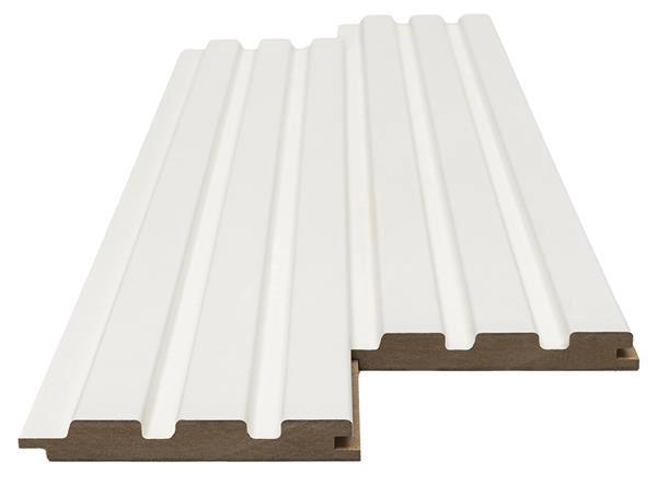 Διακοσμητικό MDF panel τοίχου με 3D πηχακια WHITE 502040 BEAT ST πλατος 11.9cm x υψος 2.75m
