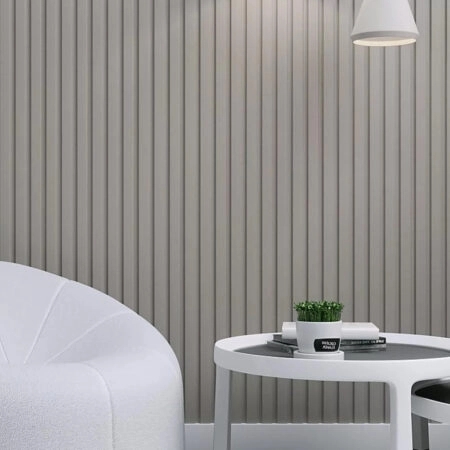 Διακοσμητικό MDF panel τοίχου με 3D πηχακια SAND GREY 506090 BEAT DL πλατος 11.9cm x υψος 2.75m
