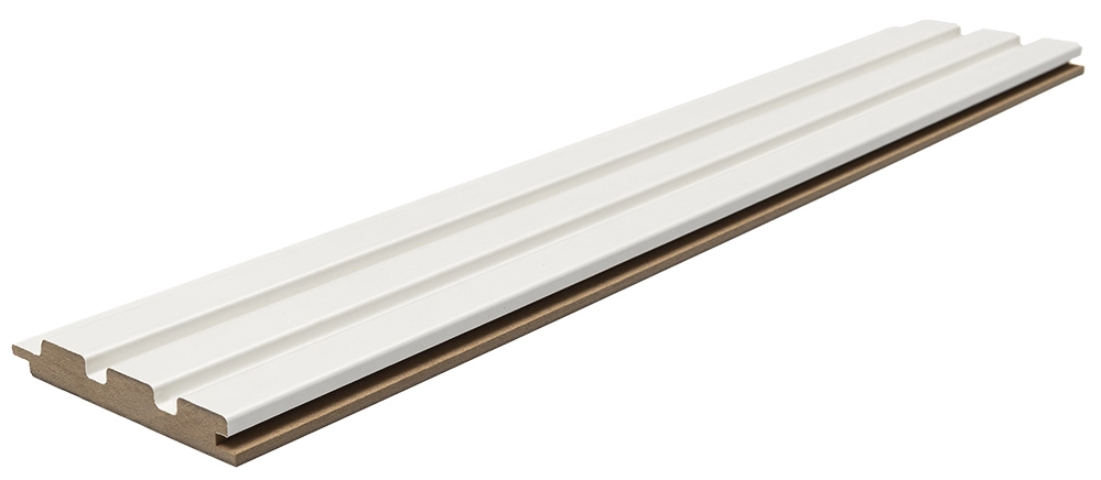 Διακοσμητικό MDF panel τοίχου με 3D πηχακια WHITE 502040 BEAT ST πλατος 11.9cm x υψος 2.75m