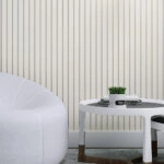 Διακοσμητικό MDF panel τοίχου με 3D πηχακια WHITE 502040 BEAT ST πλατος 11.9cm x υψος 2.75m