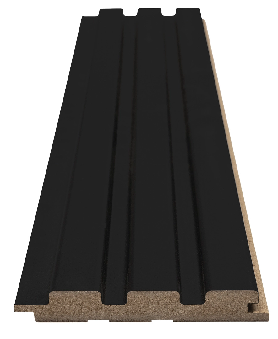 Διακοσμητικό MDF panel τοίχου με 3D πηχακια BLACK 505090 BEAT ST πλατος 11.9cm x υψος 2.75m