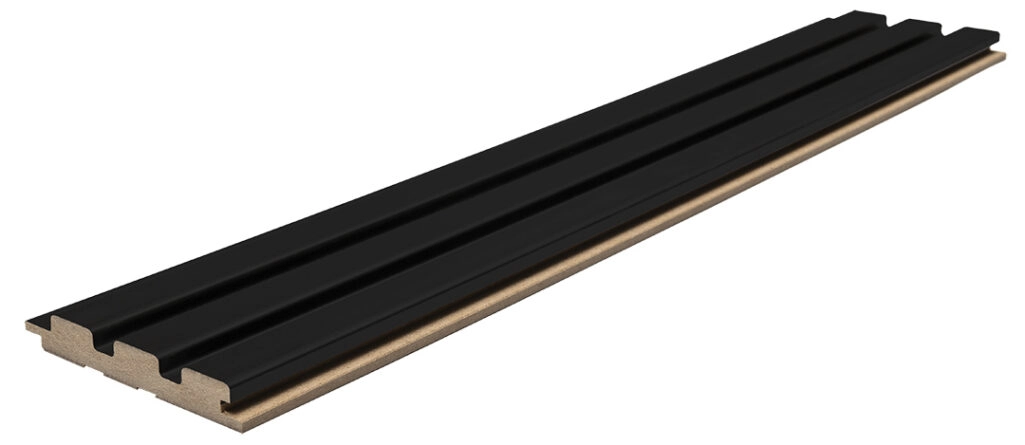 Διακοσμητικό MDF panel τοίχου με 3D πηχακια BLACK 505090 BEAT ST πλατος 11.9cm x υψος 2.75m