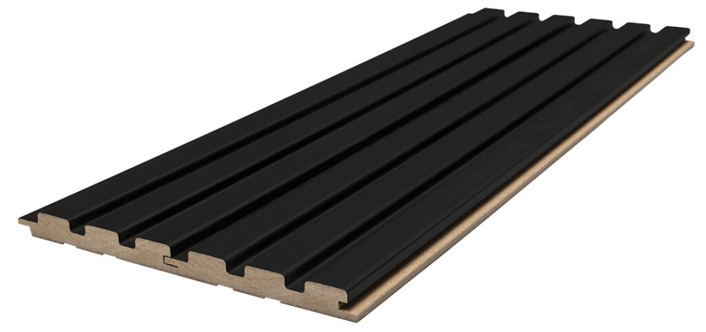 Διακοσμητικό MDF panel τοίχου με 3D πηχακια BLACK 505090 BEAT ST πλατος 11.9cm x υψος 2.75m