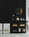 Διακοσμητικό MDF panel τοίχου με 3D πηχακια BLACK 505090 BEAT ST πλατος 11.9cm x υψος 2.75m
