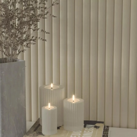 Διακοσμητικό MDF panel τοίχου με 3D πηχακια SAND GREY 806090 WAVE DL πλατος 11.9cm x υψος 2.75m