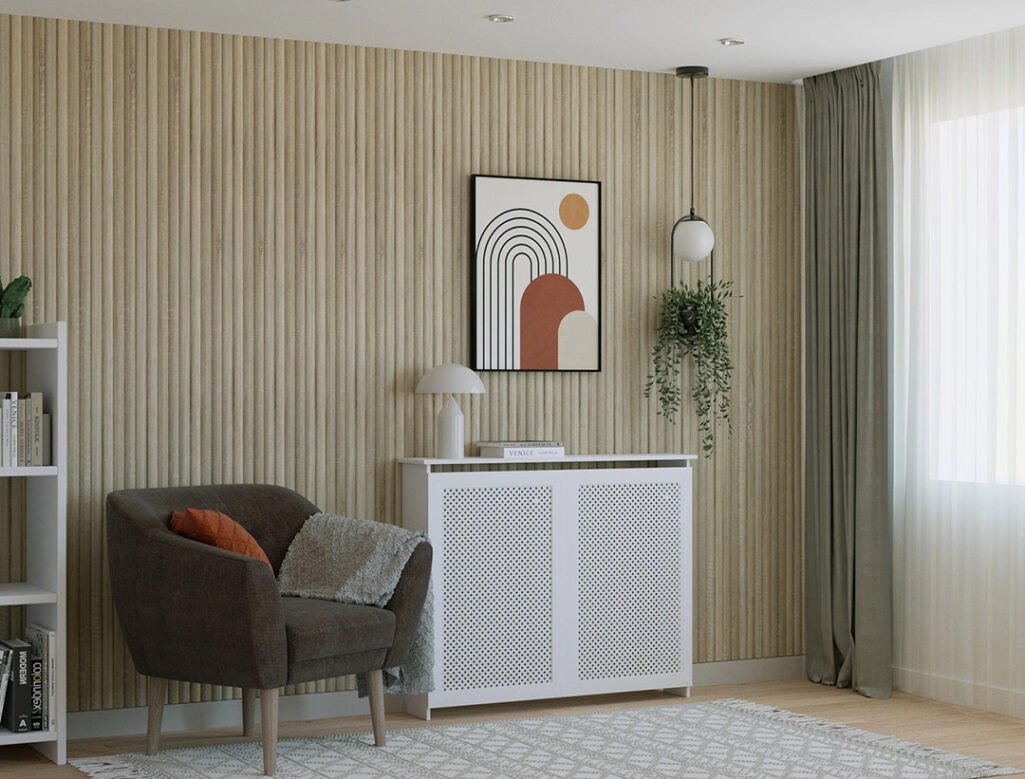 Διακοσμητικό MDF panel τοίχου με 3D πηχακια SONOMA OAK WAVE ST πλατος 11.9cm x υψος 2.75m