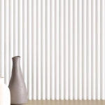 Διακοσμητικό MDF panel τοίχου με 3D πηχακια WHITE WAVE ST πλατος 11.9cm x υψος 2.75m