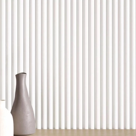 Διακοσμητικό MDF panel τοίχου με 3D πηχακια WHITE WAVE ST πλατος 11.9cm x υψος 2.75m