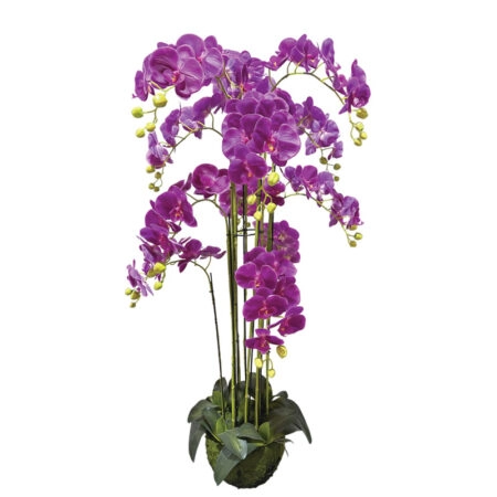 ΤΕΧΝΗΤΟ ΦΥΤΟ ΟΡΧΙΔΕΑ ΜΩΒ ΑΝΘΗ REAL TOUCH - ΥΨΟΣ 135cm
