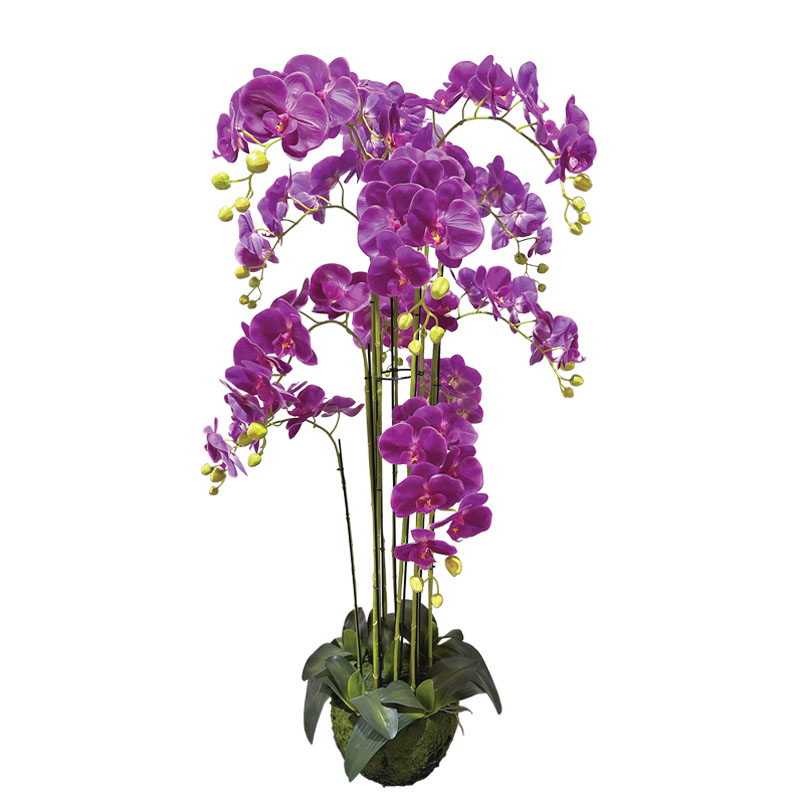 ΤΕΧΝΗΤΟ ΦΥΤΟ ΟΡΧΙΔΕΑ ΜΩΒ ΑΝΘΗ REAL TOUCH - ΥΨΟΣ 135cm