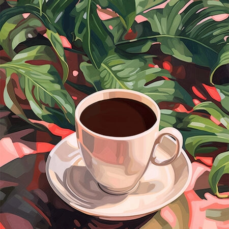 Πόστερ COFFEE AND PLANTS - Botanical - Λουλούδια Sticky 2