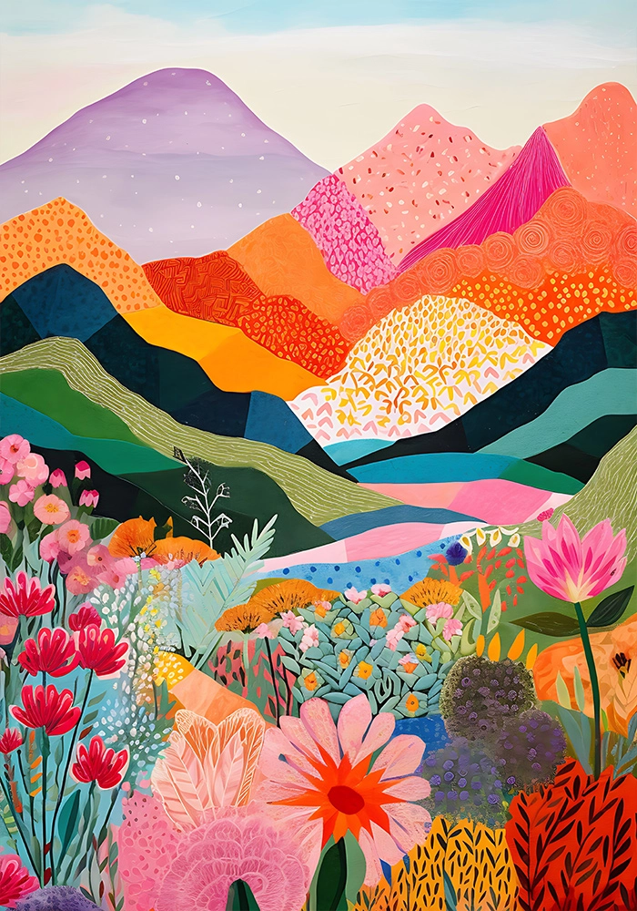 Πόστερ COLORFUL ABSTRACT MOUNTAIN