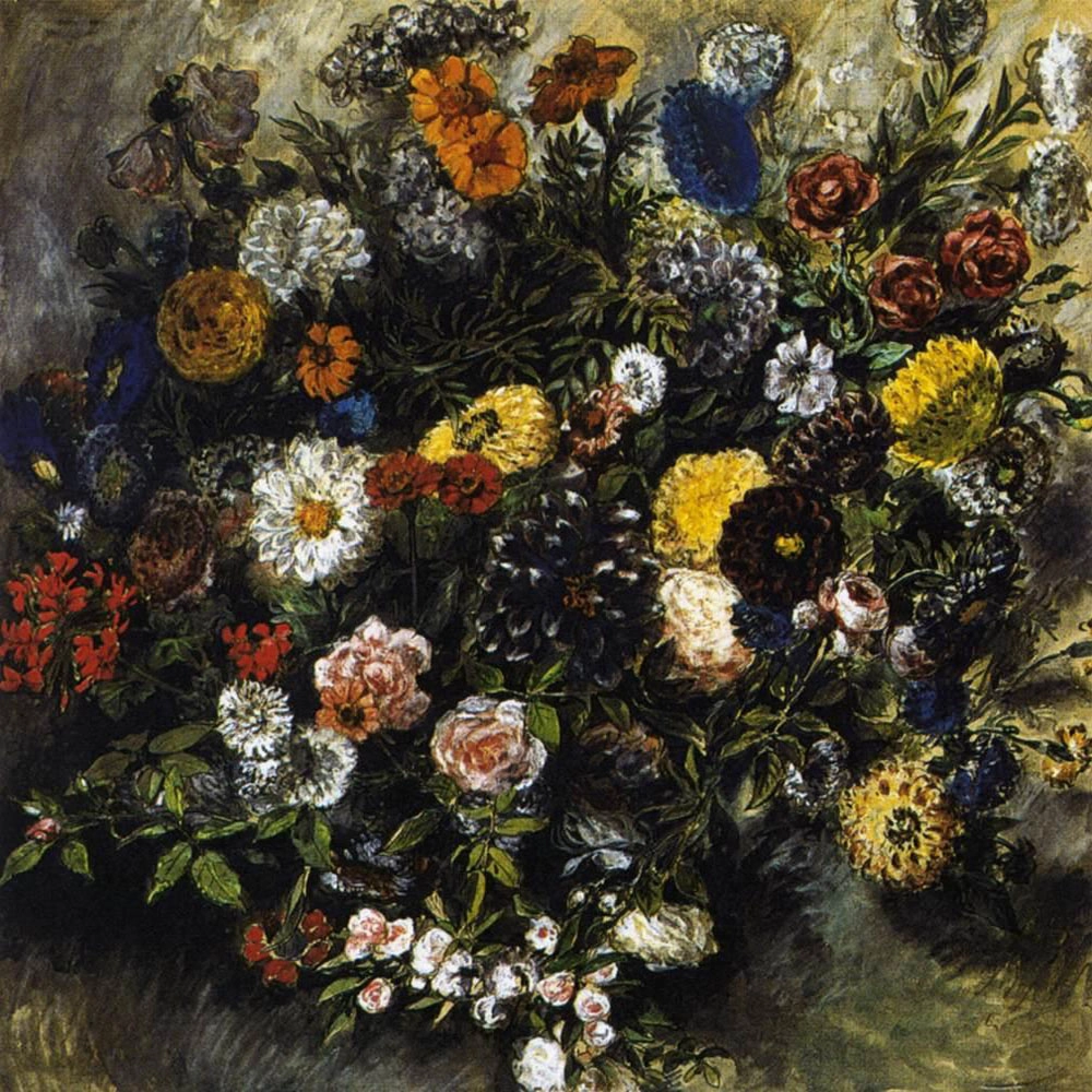 Πίνακας σε καμβά DELACROIX - BOUQUET OF FLOWERS