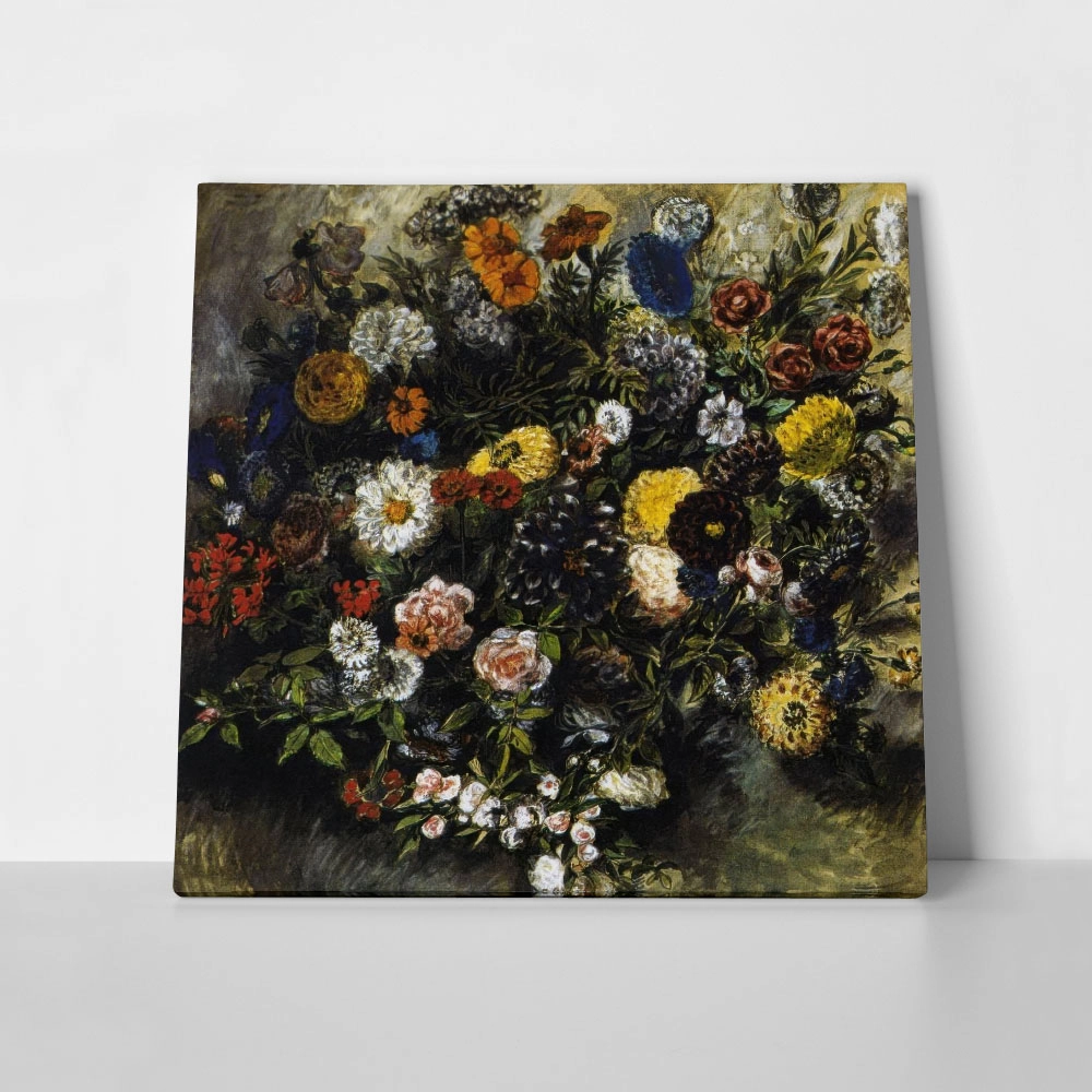 Πίνακας σε καμβά DELACROIX - BOUQUET OF FLOWERS