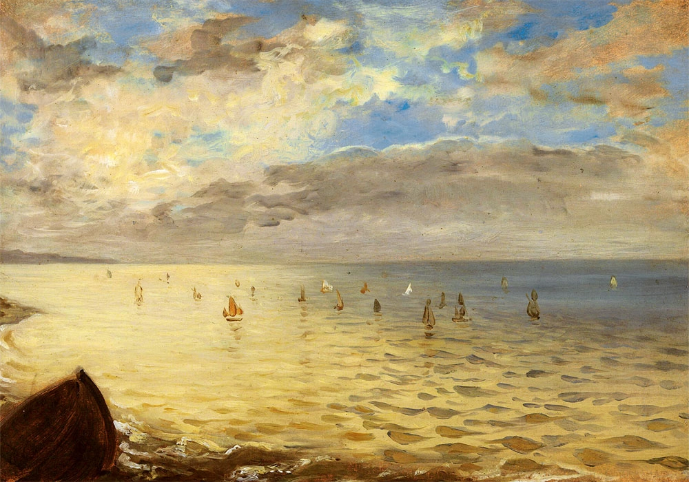 Πινακας σε καμβά DELACROIX - LA MER VUE DES HAUTEURS DE DIEPPE