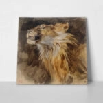 Πίνακας Τετράγωνος DELACROIX - TETE DE LION RUGISSANT