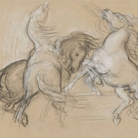 Πινακας σε καμβά DELACROIX - TROIS CHEVAUX CABRES ET AGITES - Eugene Delacroix Sticky 6