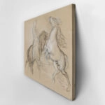 Πινακας σε καμβά DELACROIX - TROIS CHEVAUX CABRES ET AGITES