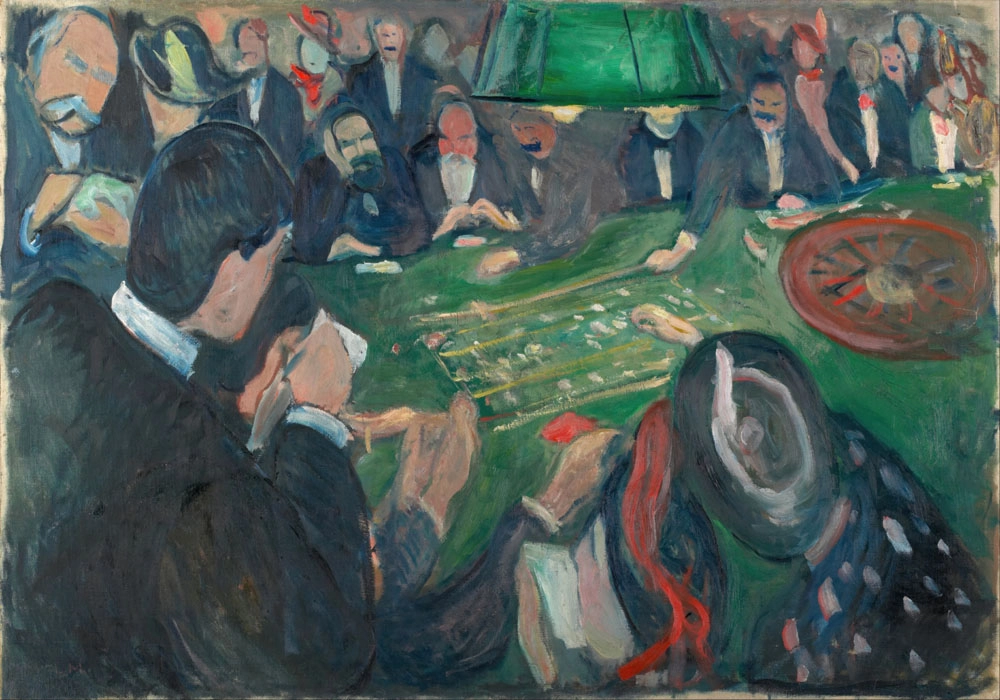 Πινακας σε καμβά EDVARD MUNCH - AT THE ROULETTE TABLE IN MONTE CARLO