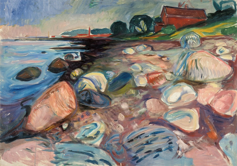 Πινακας σε καμβά EDVARD MUNCH - SHORE WITH RED HOUSE