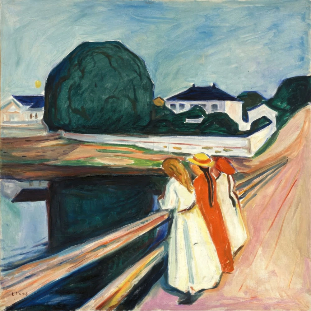 Πίνακας σε καμβά EDVARD MUNCH - THE GIRLS ON THE BRIDGE