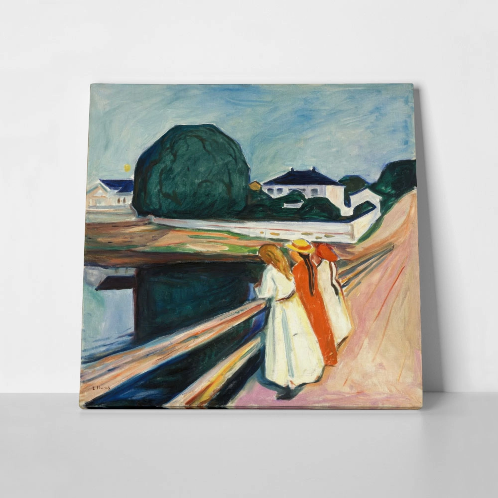Πίνακας σε καμβά EDVARD MUNCH - THE GIRLS ON THE BRIDGE