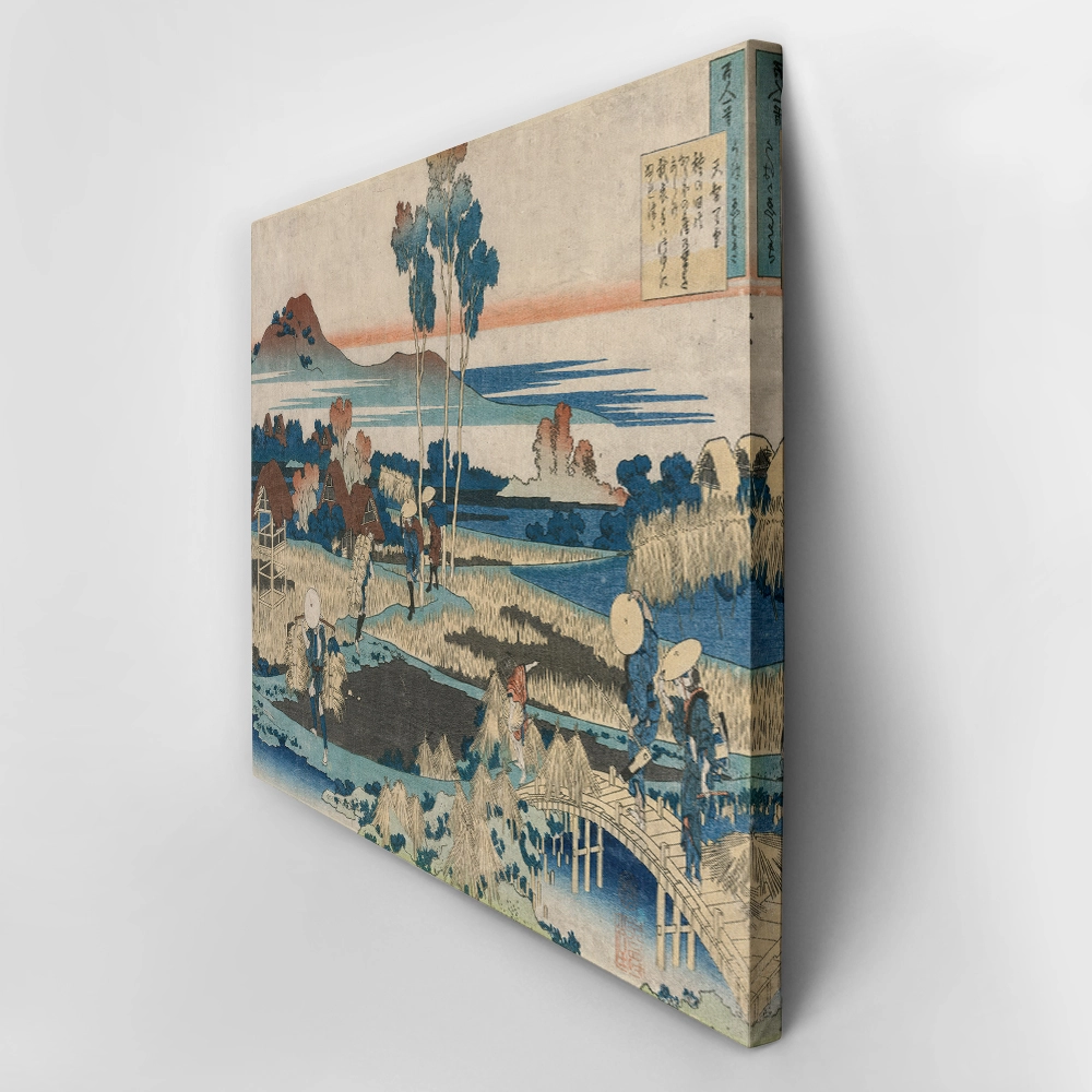Πινακας σε καμβά HOKUSAI - JAPAN RICE FIELDS AND WORKERS