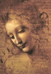 Πινακας σε καμβά LEONARDO DA VINCI - HEAD OF A YOUNG WOMAN WITH TOUSLED HAIR