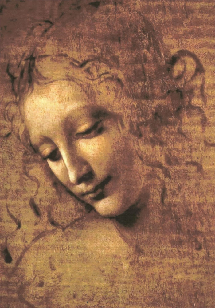 Πινακας σε καμβά LEONARDO DA VINCI - HEAD OF A YOUNG WOMAN WITH TOUSLED HAIR