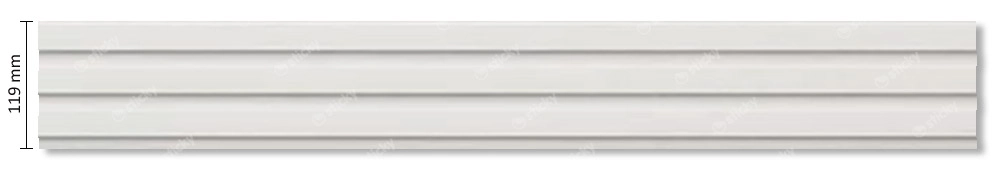 Διακοσμητικό MDF panel τοίχου με 3D πηχακια WHITE 502040 BEAT ST πλατος 11.9cm x υψος 2.75m