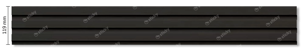 Διακοσμητικό MDF panel τοίχου με 3D πηχακια BLACK 505090 BEAT ST πλατος 11.9cm x υψος 2.75m