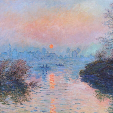 Πινακας σε καμβά MONET - SUNSET AT LAVACOURT, WINTER EFFECT - Monet Claude Sticky 6