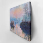 Πινακας σε καμβά MONET - SUNSET AT LAVACOURT, WINTER EFFECT