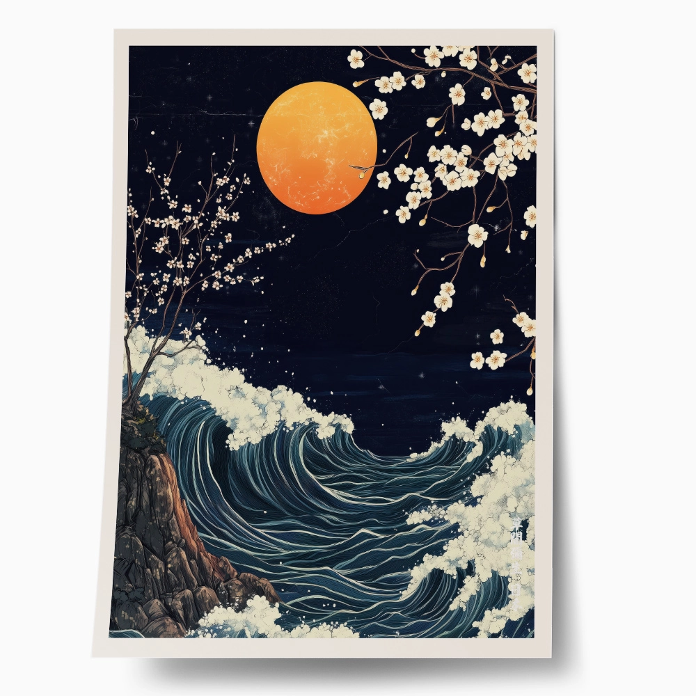 Πόστερ OCEAN AND FULL MOON