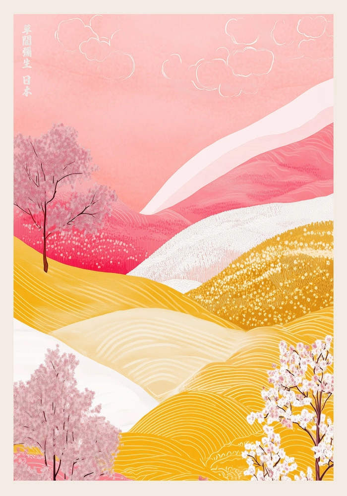 Πόστερ PINK GRASSLANDS
