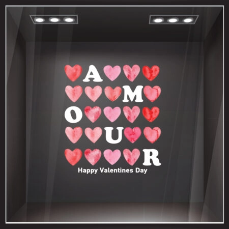 Αυτοκoλλητο Βιτρίνας VALENTINE AMOUR HEARTS