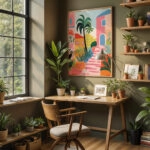 Πόστερ PALM TREES AND HOUSES