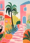 Πόστερ PALM TREES AND HOUSES